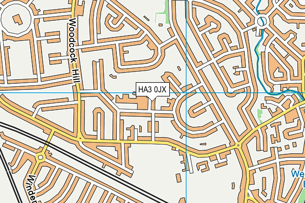 HA3 0JX map - OS VectorMap District (Ordnance Survey)