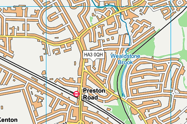 HA3 0QH map - OS VectorMap District (Ordnance Survey)