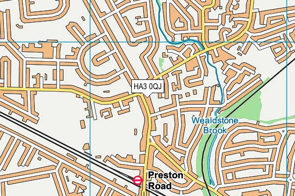 HA3 0QJ map - OS VectorMap District (Ordnance Survey)