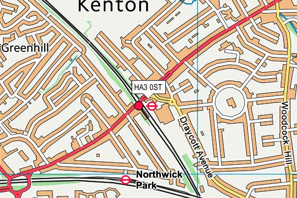 HA3 0ST map - OS VectorMap District (Ordnance Survey)