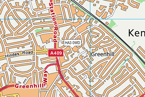 HA3 0WD map - OS VectorMap District (Ordnance Survey)