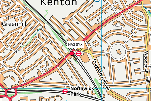 HA3 0YX map - OS VectorMap District (Ordnance Survey)