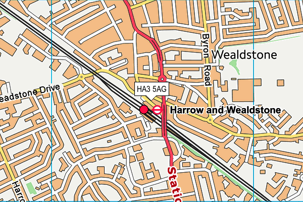 HA3 5AG map - OS VectorMap District (Ordnance Survey) HA3 5AG map - OS VectorMap District (Ordnance Survey)