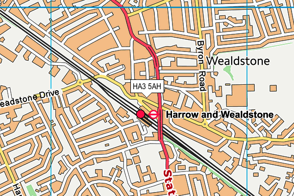 HA3 5AH map - OS VectorMap District (Ordnance Survey)
