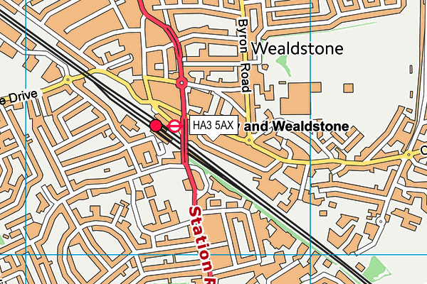 HA3 5AX map - OS VectorMap District (Ordnance Survey)