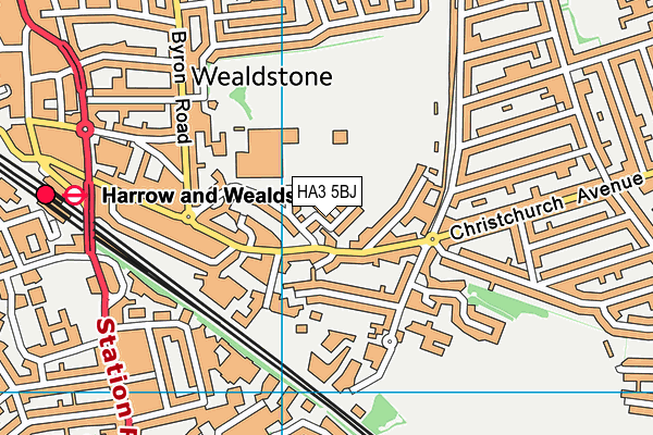 HA3 5BJ map - OS VectorMap District (Ordnance Survey) HA3 5BJ map - OS VectorMap District (Ordnance Survey)