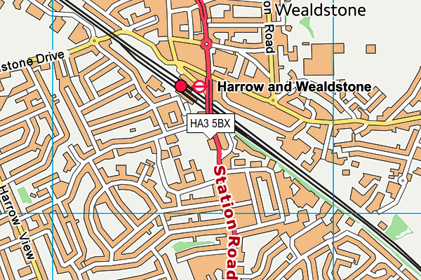 HA3 5BX map - OS VectorMap District (Ordnance Survey) HA3 5BX map - OS VectorMap District (Ordnance Survey)
