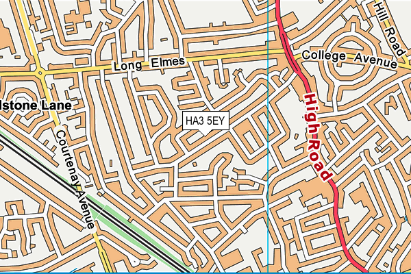 HA3 5EY map - OS VectorMap District (Ordnance Survey)