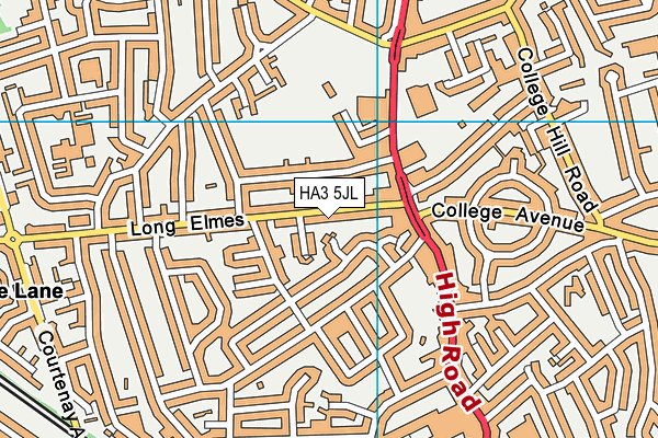 HA3 5JL map - OS VectorMap District (Ordnance Survey) HA3 5JL map - OS VectorMap District (Ordnance Survey)