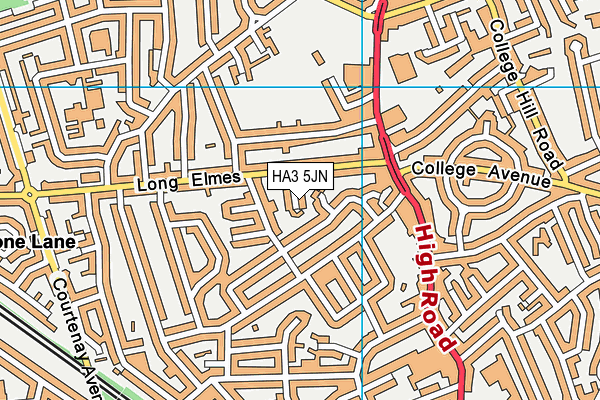 HA3 5JN map - OS VectorMap District (Ordnance Survey) HA3 5JN map - OS VectorMap District (Ordnance Survey)