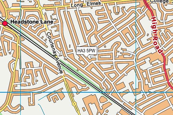 HA3 5PW map - OS VectorMap District (Ordnance Survey) HA3 5PW map - OS VectorMap District (Ordnance Survey)