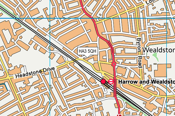 HA3 5QH map - OS VectorMap District (Ordnance Survey) HA3 5QH map - OS VectorMap District (Ordnance Survey)