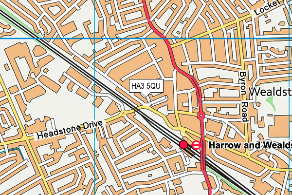 HA3 5QU map - OS VectorMap District (Ordnance Survey) HA3 5QU map - OS VectorMap District (Ordnance Survey)