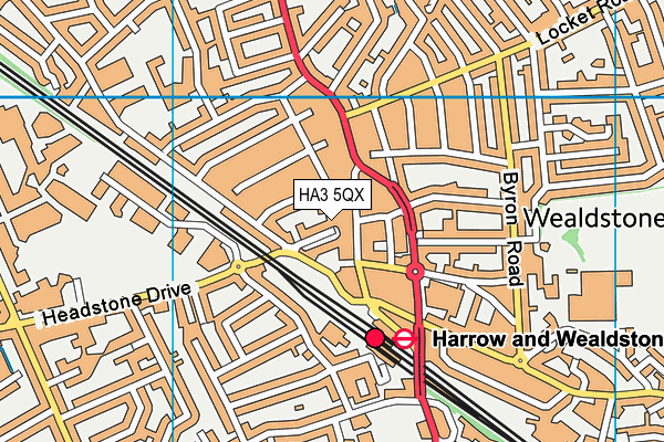 HA3 5QX map - OS VectorMap District (Ordnance Survey) HA3 5QX map - OS VectorMap District (Ordnance Survey)