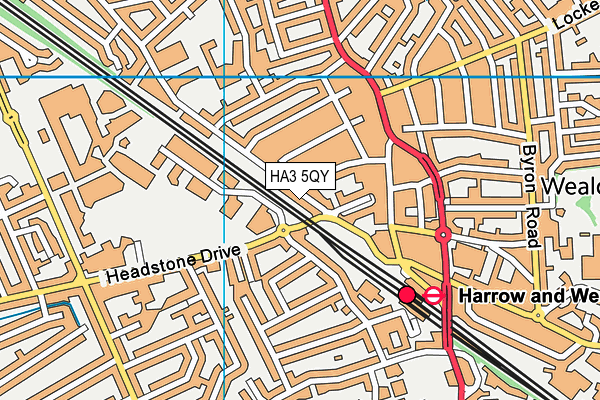 HA3 5QY map - OS VectorMap District (Ordnance Survey) HA3 5QY map - OS VectorMap District (Ordnance Survey)