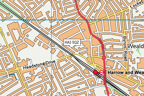 HA3 5QZ map - OS VectorMap District (Ordnance Survey) HA3 5QZ map - OS VectorMap District (Ordnance Survey)