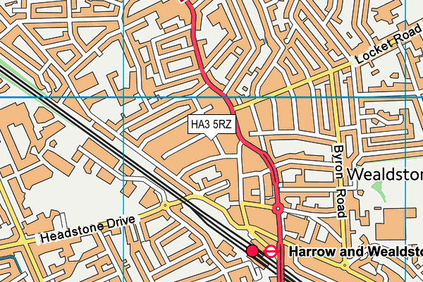 HA3 5RZ map - OS VectorMap District (Ordnance Survey) HA3 5RZ map - OS VectorMap District (Ordnance Survey)