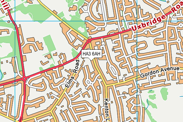 HA3 6AH map - OS VectorMap District (Ordnance Survey)