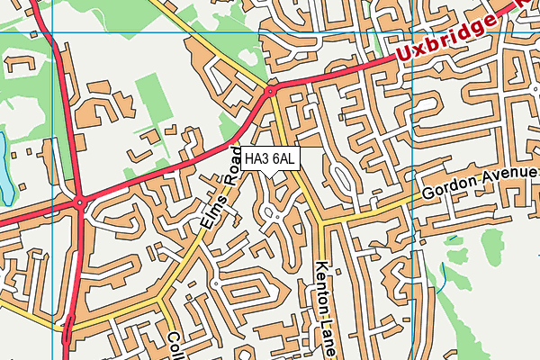 HA3 6AL map - OS VectorMap District (Ordnance Survey)