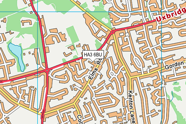HA3 6BU map - OS VectorMap District (Ordnance Survey) HA3 6BU map - OS VectorMap District (Ordnance Survey)