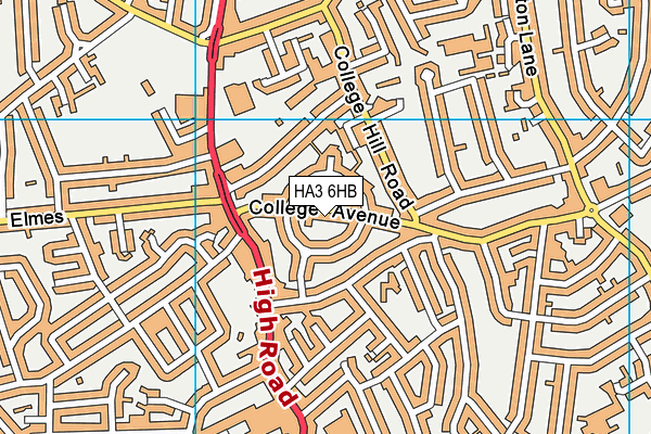 HA3 6HB map - OS VectorMap District (Ordnance Survey)