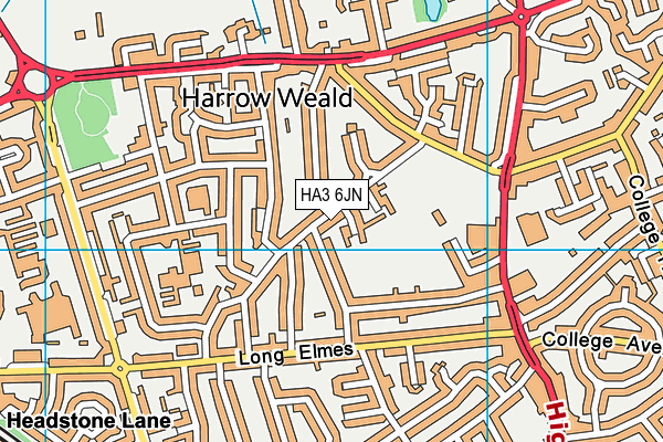 HA3 6JN map - OS VectorMap District (Ordnance Survey) HA3 6JN map - OS VectorMap District (Ordnance Survey)