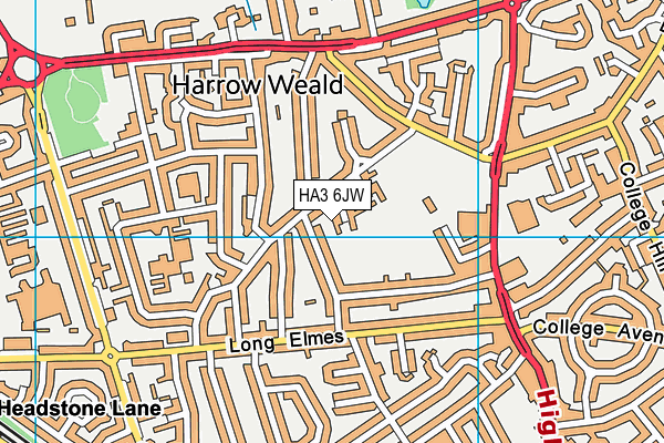 HA3 6JW map - OS VectorMap District (Ordnance Survey) HA3 6JW map - OS VectorMap District (Ordnance Survey)