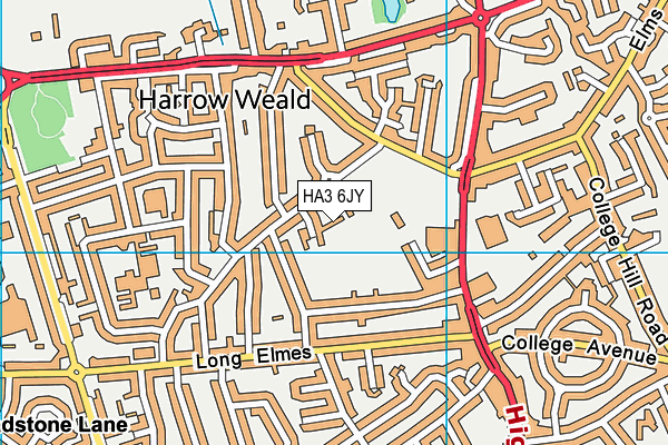 HA3 6JY map - OS VectorMap District (Ordnance Survey)