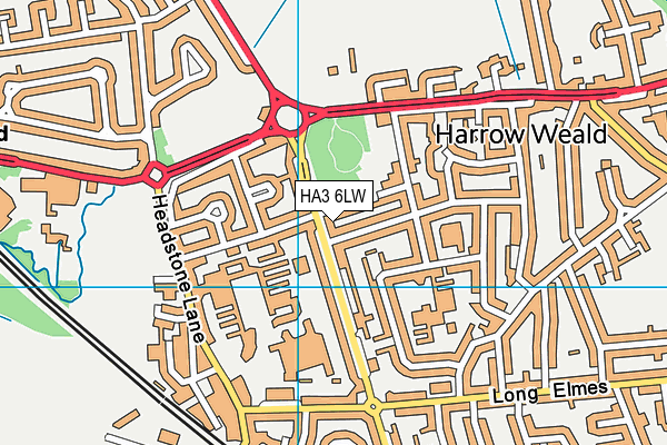 HA3 6LW map - OS VectorMap District (Ordnance Survey) HA3 6LW map - OS VectorMap District (Ordnance Survey)