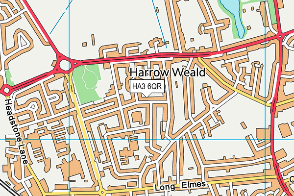 HA3 6QR map - OS VectorMap District (Ordnance Survey)