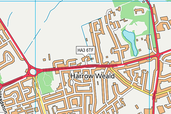 HA3 6TF map - OS VectorMap District (Ordnance Survey)