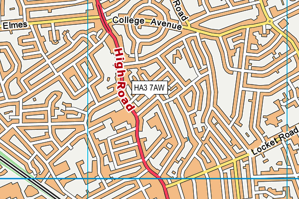 HA3 7AW map - OS VectorMap District (Ordnance Survey) HA3 7AW map - OS VectorMap District (Ordnance Survey)