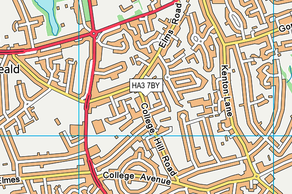 HA3 7BY map - OS VectorMap District (Ordnance Survey)