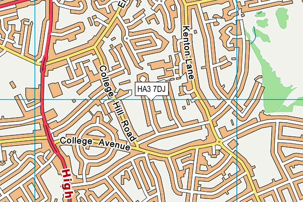 HA3 7DJ map - OS VectorMap District (Ordnance Survey) HA3 7DJ map - OS VectorMap District (Ordnance Survey)