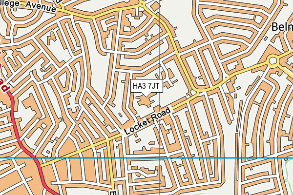 HA3 7JT map - OS VectorMap District (Ordnance Survey)