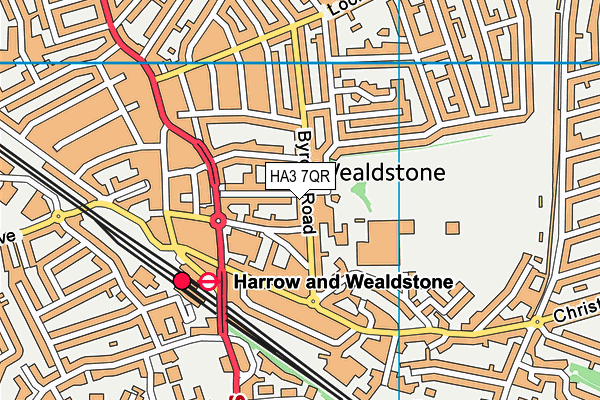HA3 7QR map - OS VectorMap District (Ordnance Survey) HA3 7QR map - OS VectorMap District (Ordnance Survey)