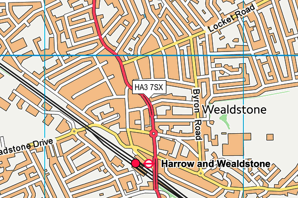 HA3 7SX map - OS VectorMap District (Ordnance Survey) HA3 7SX map - OS VectorMap District (Ordnance Survey)