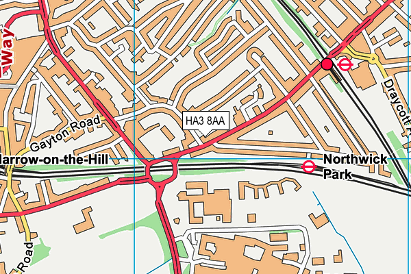 HA3 8AA map - OS VectorMap District (Ordnance Survey)