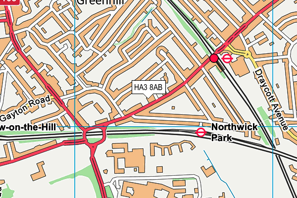 HA3 8AB map - OS VectorMap District (Ordnance Survey)