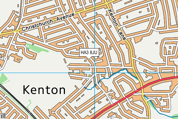 HA3 8JU map - OS VectorMap District (Ordnance Survey)
