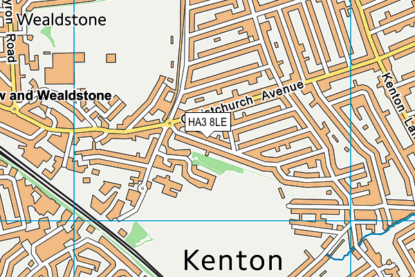 HA3 8LE map - OS VectorMap District (Ordnance Survey)