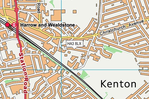 HA3 8LX map - OS VectorMap District (Ordnance Survey)