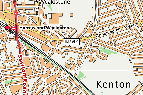 HA3 8LY map - OS VectorMap District (Ordnance Survey)
