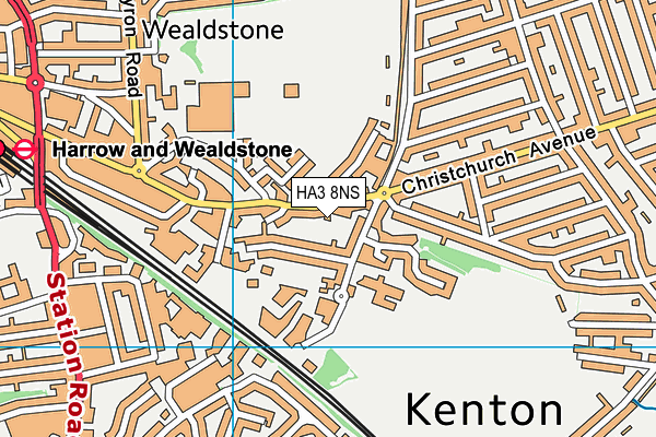 HA3 8NS map - OS VectorMap District (Ordnance Survey)