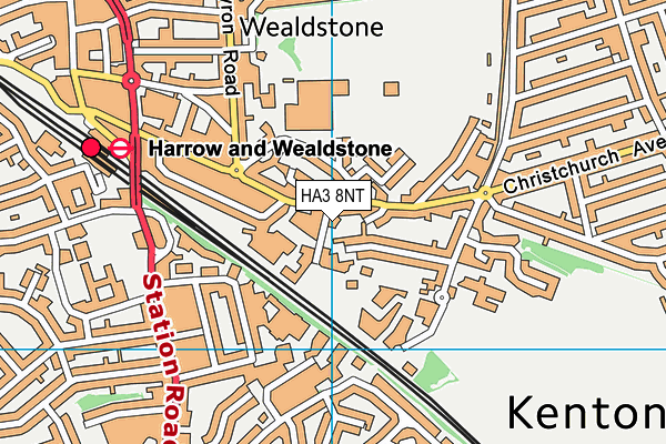 HA3 8NT map - OS VectorMap District (Ordnance Survey)