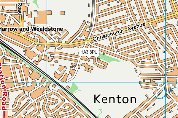 HA3 8PU map - OS VectorMap District (Ordnance Survey) HA3 8PU map - OS VectorMap District (Ordnance Survey)