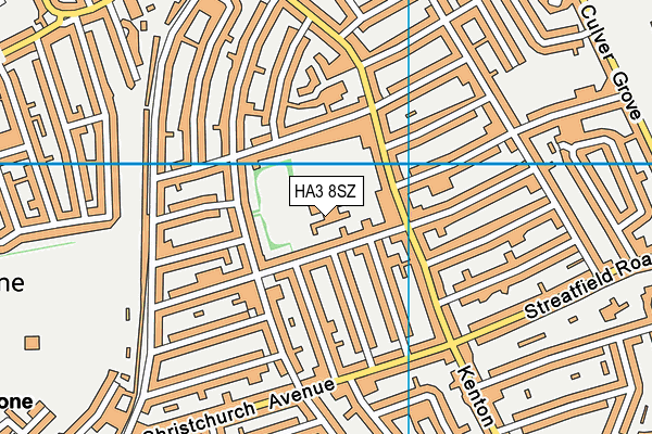 HA3 8SZ map - OS VectorMap District (Ordnance Survey) HA3 8SZ map - OS VectorMap District (Ordnance Survey)