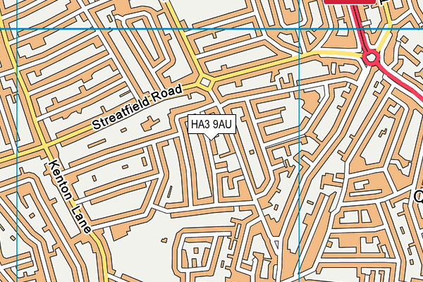 HA3 9AU map - OS VectorMap District (Ordnance Survey) HA3 9AU map - OS VectorMap District (Ordnance Survey)