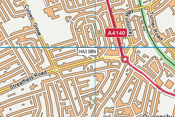 HA3 9BN map - OS VectorMap District (Ordnance Survey) HA3 9BN map - OS VectorMap District (Ordnance Survey)