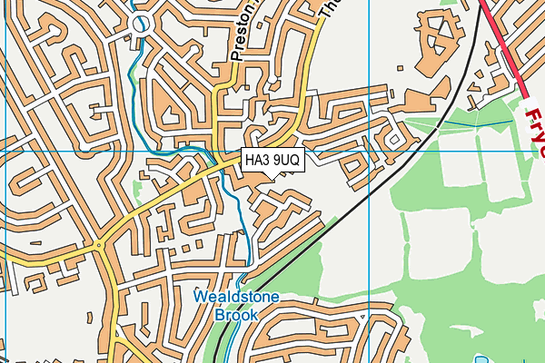 HA3 9UQ map - OS VectorMap District (Ordnance Survey) HA3 9UQ map - OS VectorMap District (Ordnance Survey)